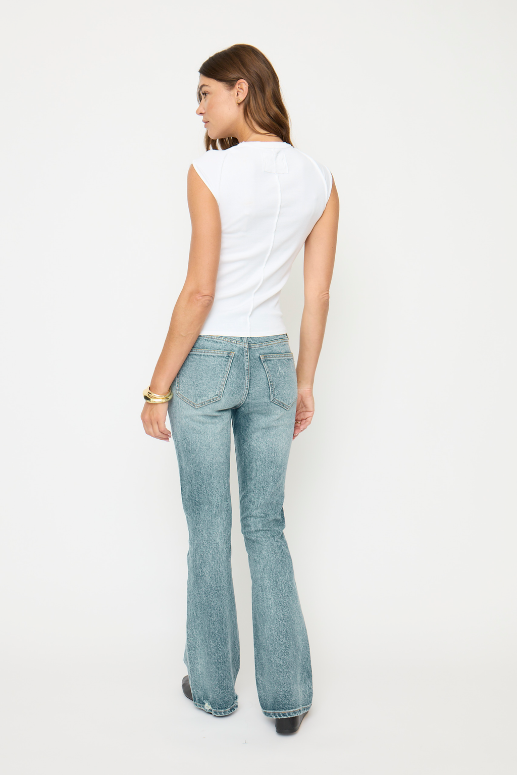 Stanley Boot Cut Mid Rise Indigo Aged Blue