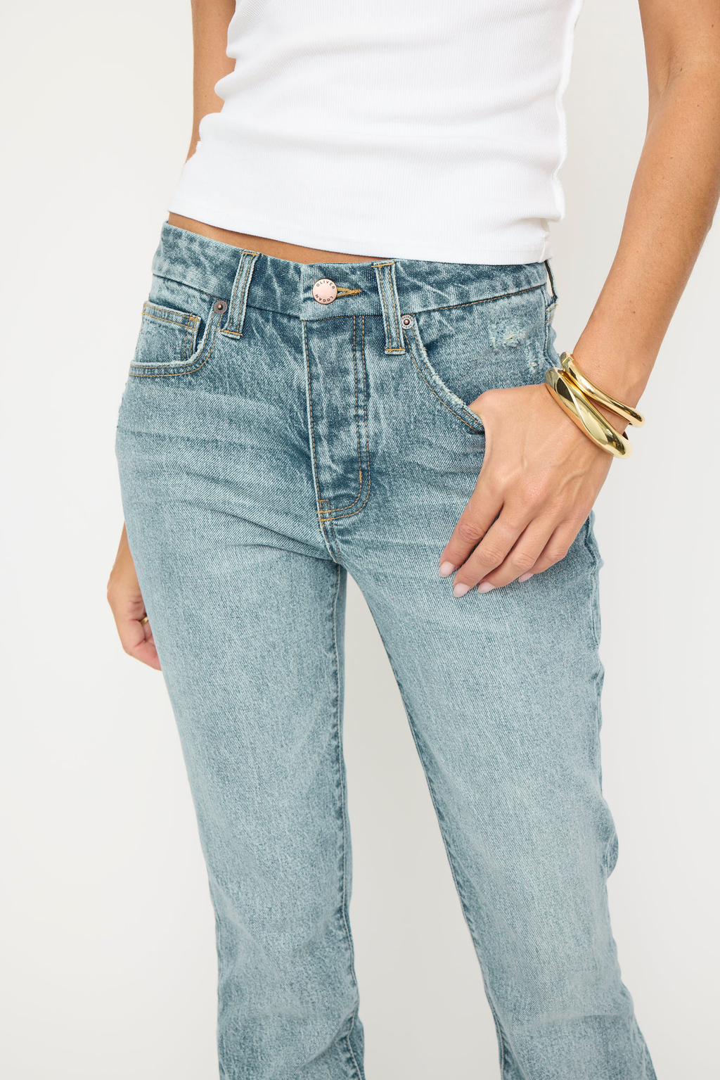 Stanley Boot Cut Mid Rise Indigo Aged Blue