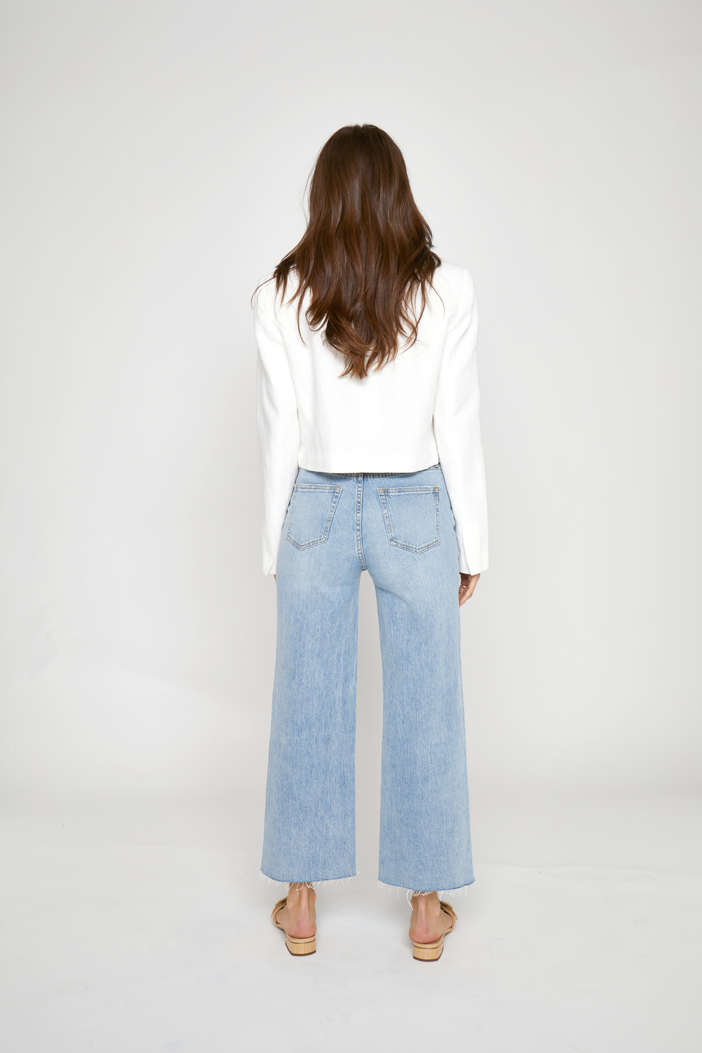 Aberdeen High Rise Wide Leg Light Indigo Worn