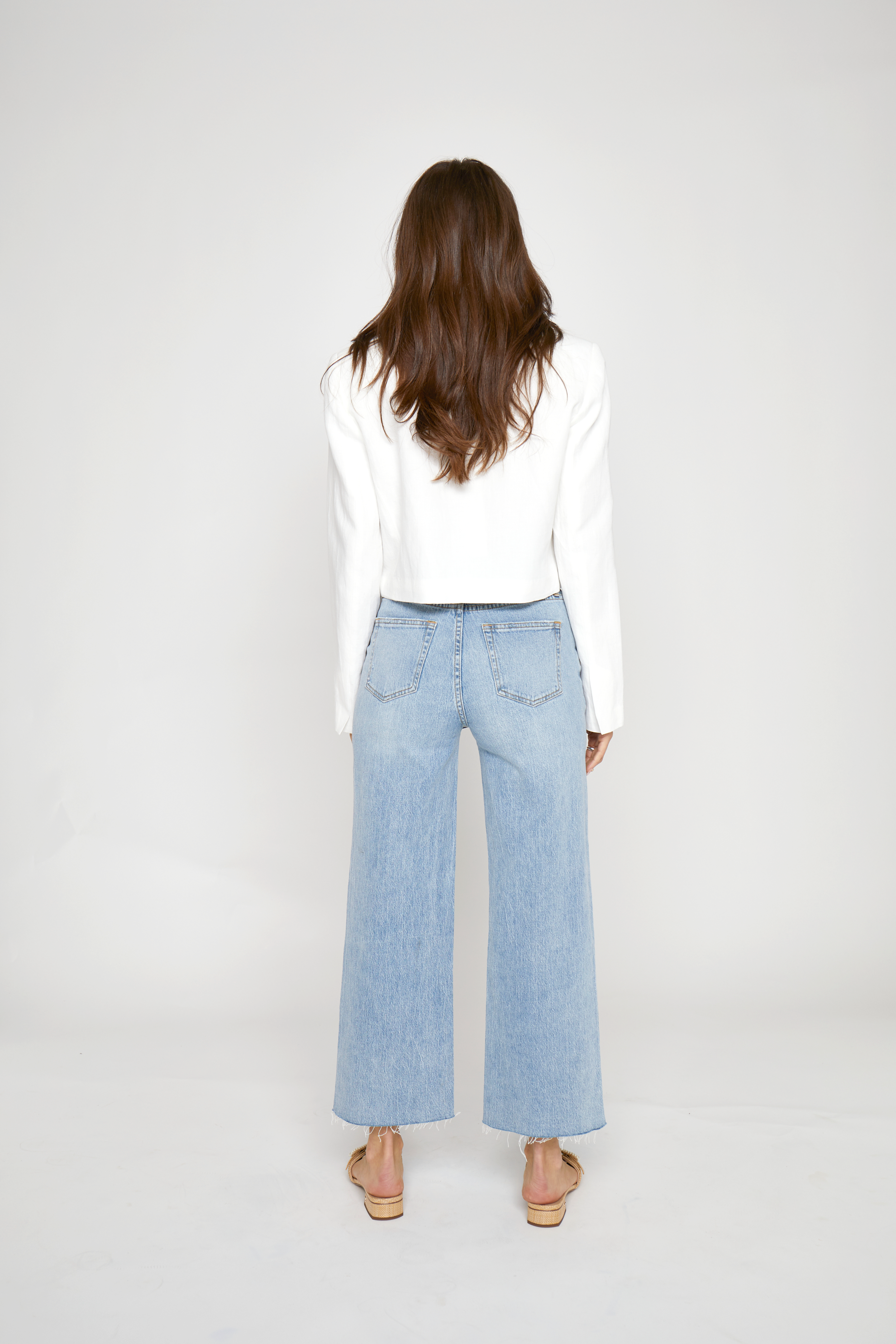 Aberdeen High Rise Wide Leg Light Indigo Worn