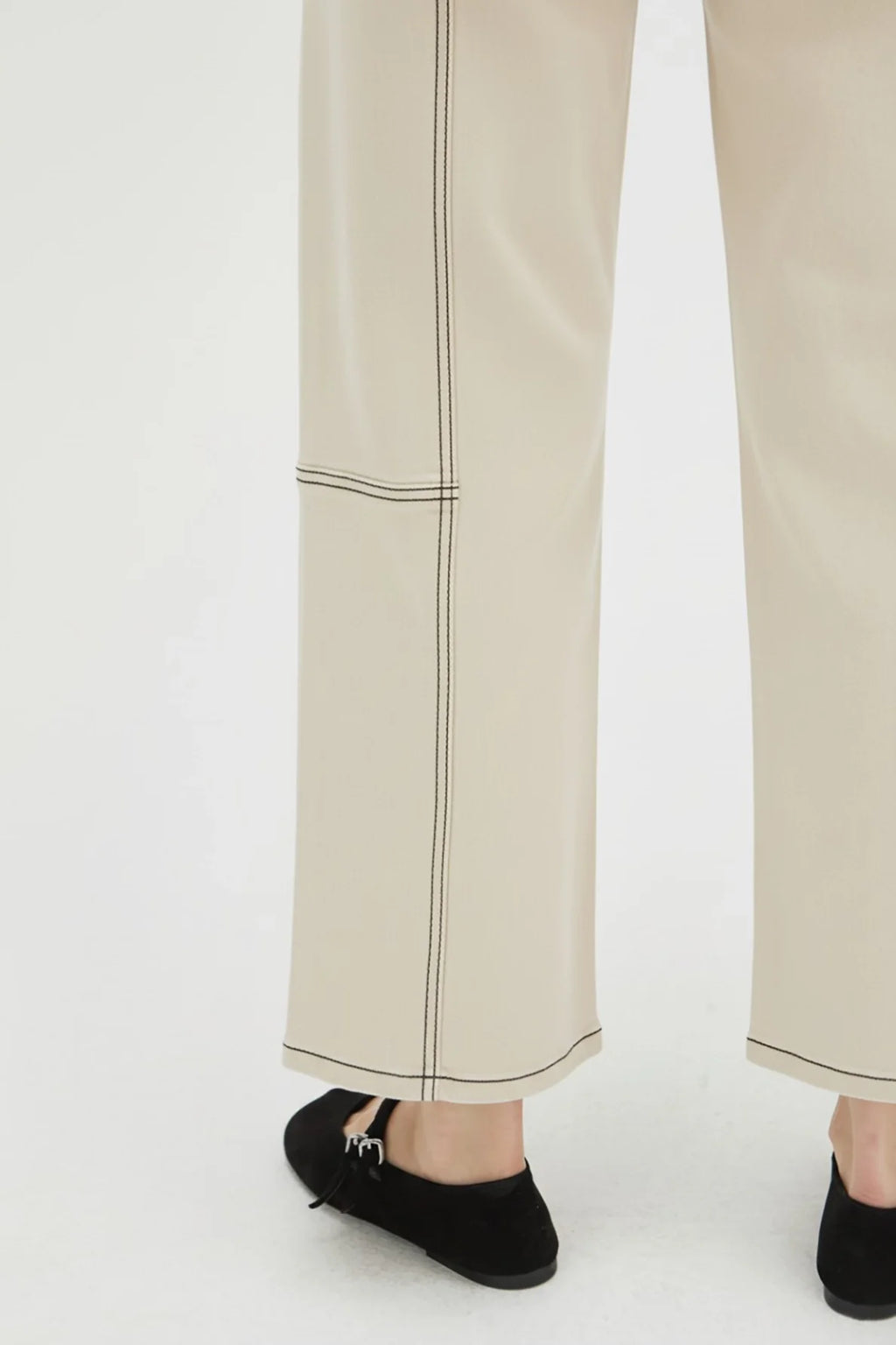 Lawson Wide Leg High Rise Ankle Crop Sculpt+ Ecru