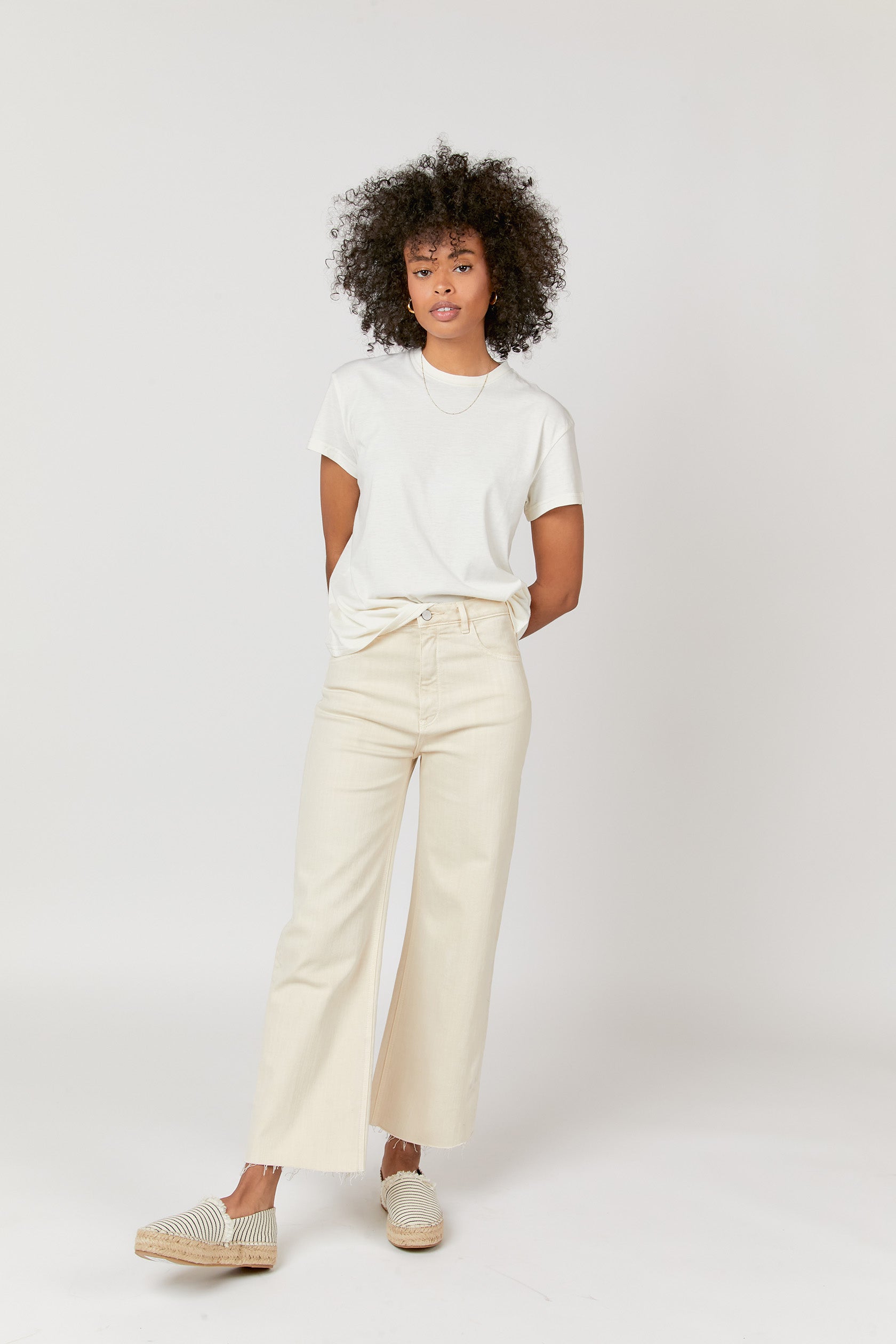 Aberdeen High Rise Wide Leg Crop Sculpt+ Ecru