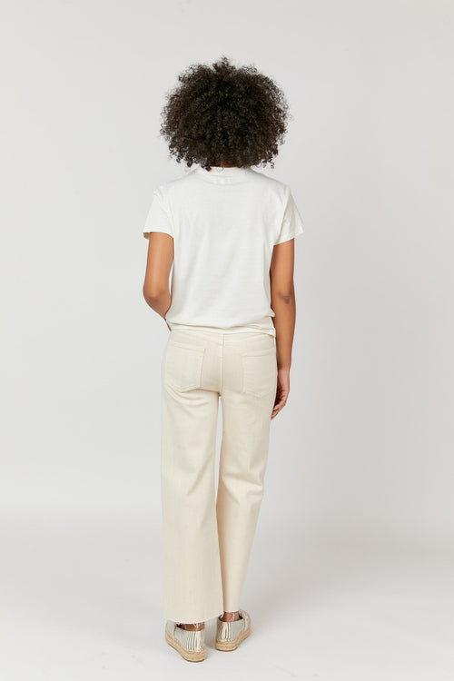 Aberdeen High Rise Wide Leg Crop Sculpt+ Ecru